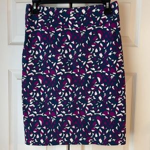 NWOT MARGARET M slimming navy/purple pencil skirt